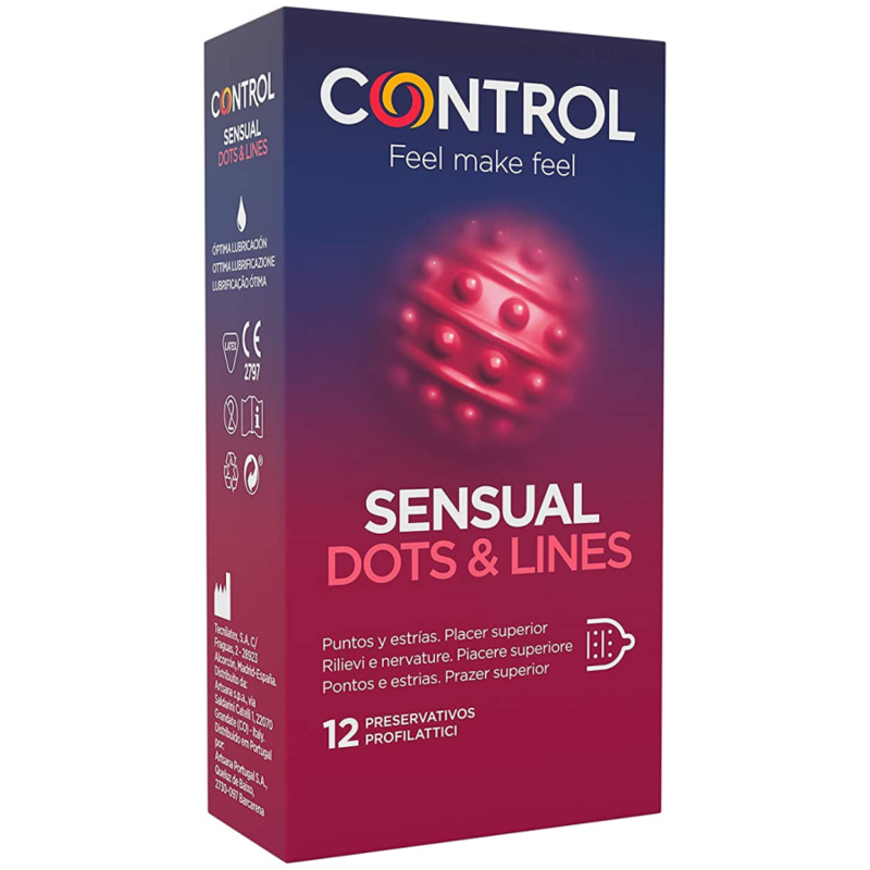 Préservatifs Control Sensuel Dots & Lines pour Plus de Stimulation
