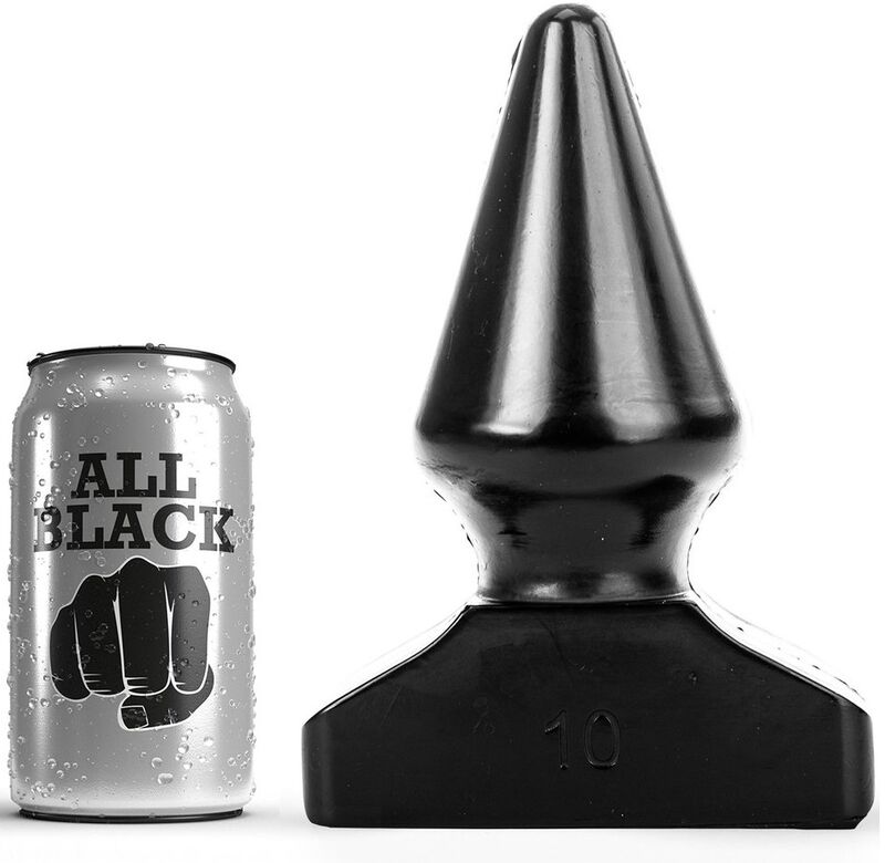 Buttplug All Black 20,5 cm - Plaisir Anal Conique et Hypoallergénique