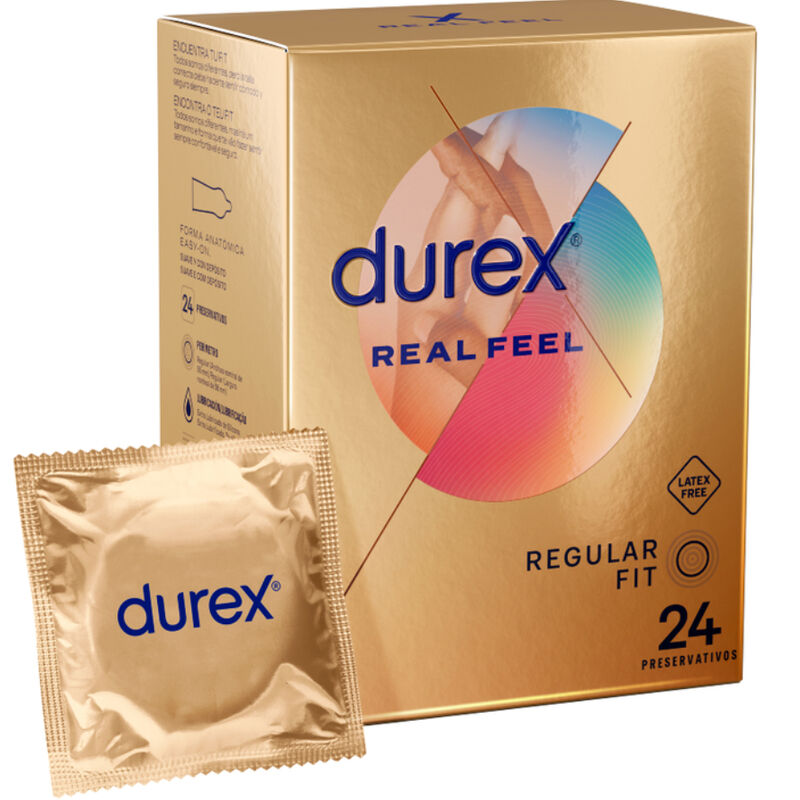 Durex RealFeel - Préservatifs Sans Latex pour Sensation Naturelle (24 Uds)
