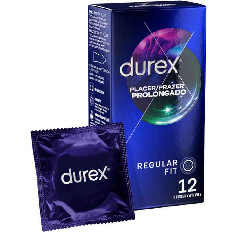 Durex Plaisir Prolongé : Préservatifs Retardateurs pour un Amour Durable - 12 unités