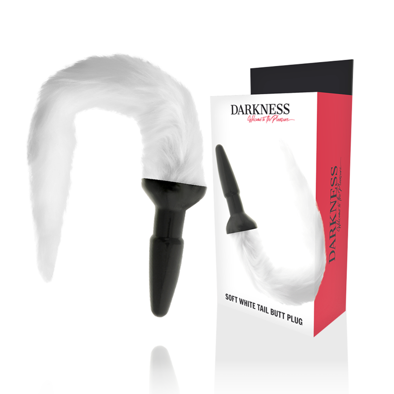 DARKNESS - Plug Anal en Silicone avec Queue Blanche pour Sensations Intenses
