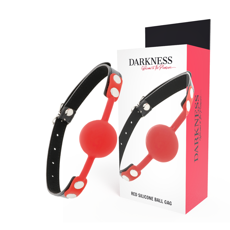 Bâillon en Silicone Rouge Darkness : Pour des Jeux Coquins Intenses