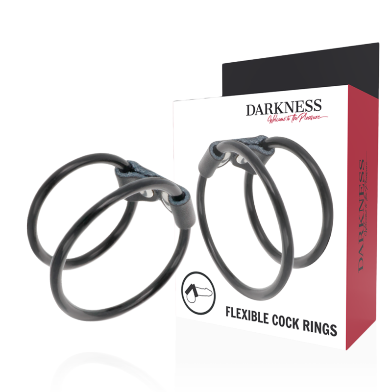 Anneau Pénis Double Flexible DARKNESS - Prolongez le Plaisir Intime