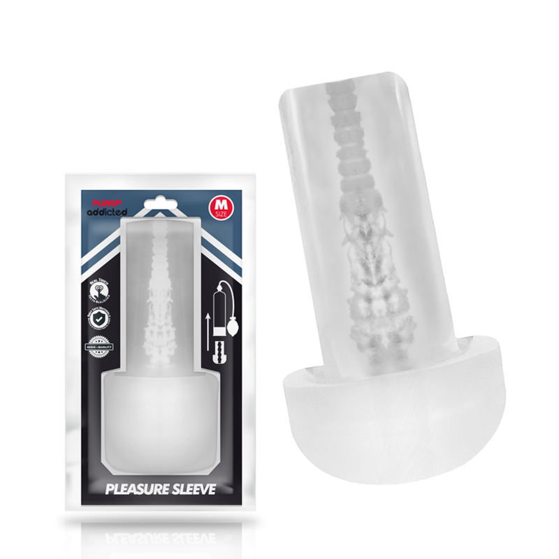 Manchon de Plaisir PUMP ADDICTED - Masturbateur Transparent Taille M
