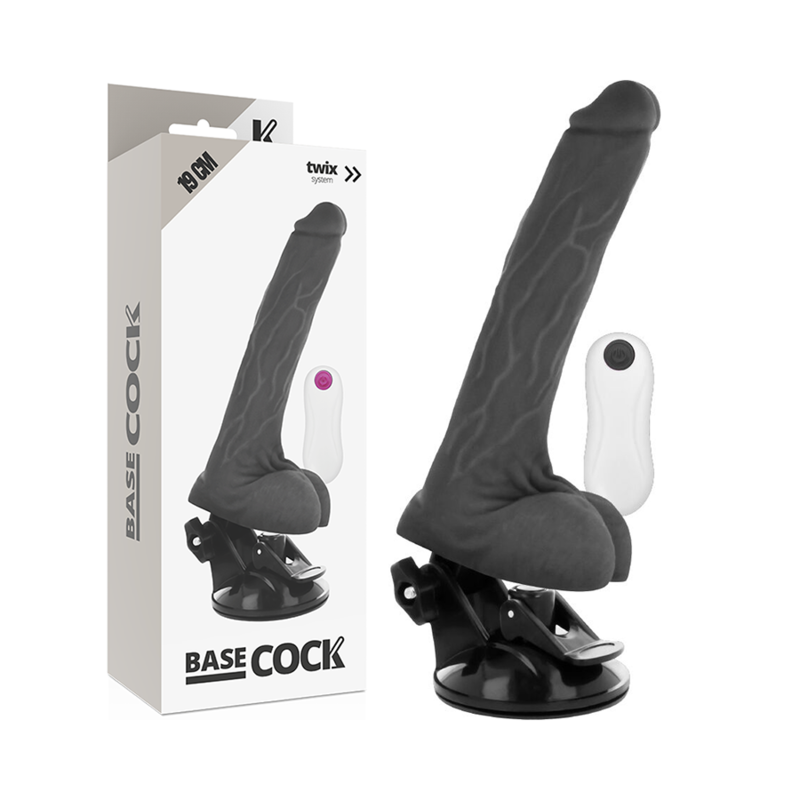 Vibrateur Réaliste BASECOCK Noir 19 cm – Télécommande et Flexibilité