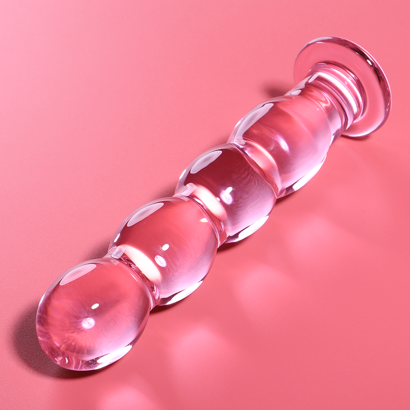 NEBULA SERIES BY IBIZA - MODÈLE 10 GODE EN VERRE BOROSILICATE ROSE 16.5 CM -O- 3.5 CM