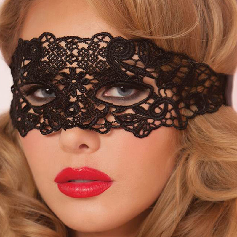 QUEEN LINGERIE - MASQUE EN DENTELLE NOIRE