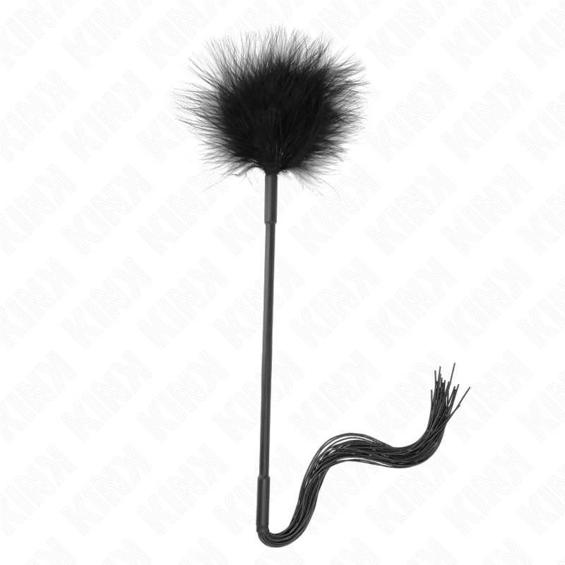 Fouet en Silicone avec Plumes KINK - 47 cm de Plaisir Sensuel et Élégant