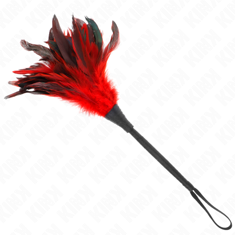 Plumeau Tickle Rouge KINK : Élégance et Sensations Érotiques Intenses