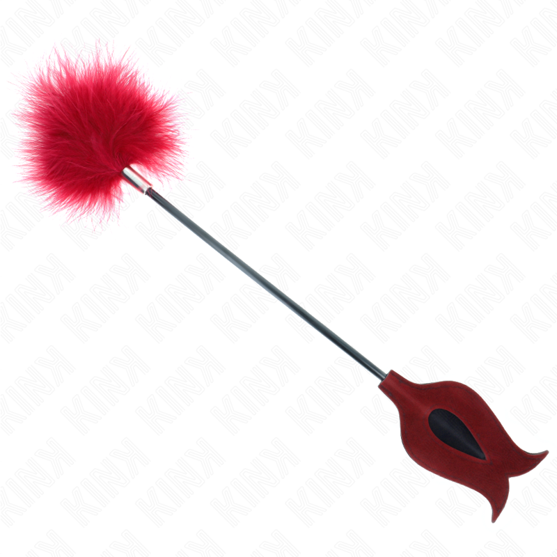 Palette Sensuelle en Rose KINK avec Plumes - 8 cm pour Plaisir Érotique