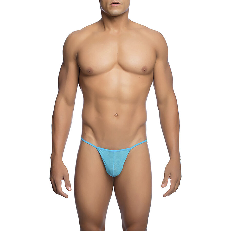 MOB - STRING TRANSPARENT EN FORME DE T AQUA TAILLE S/M