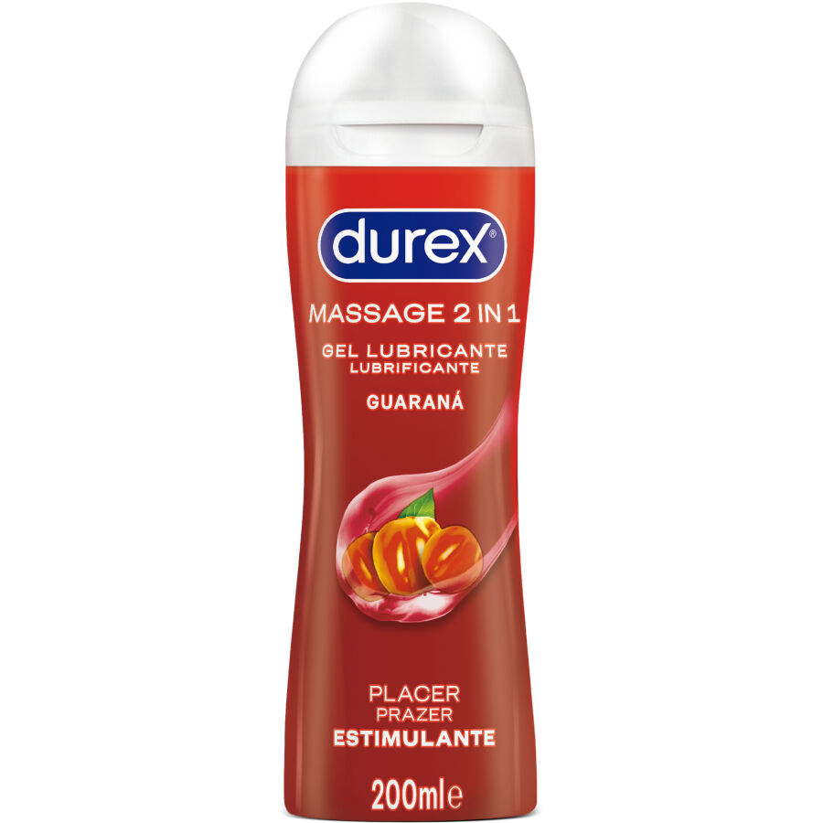 Durex Gel Lubrifiant de Massage Stimulant au Guarana - 200 ml de Sensations