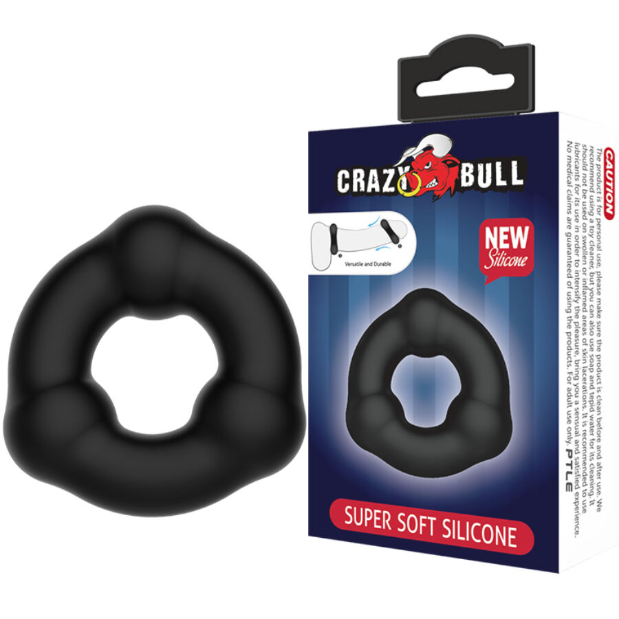 Anneau en Silicone Doux Crazy Bull avec Picots - Plaisir et Contrôle Améliorés