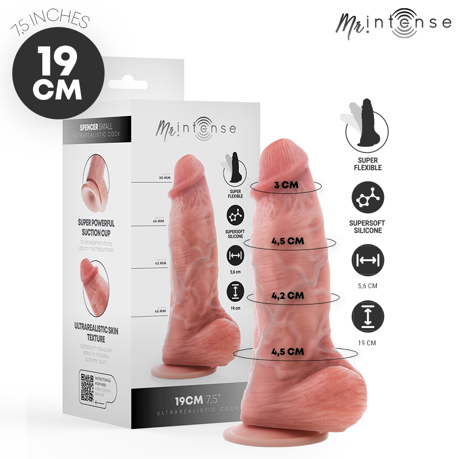 MR INTENSE - PETIT GODEMICHET SPENCER EN SILICONE 19 CM -Ø- 4,5 CM
