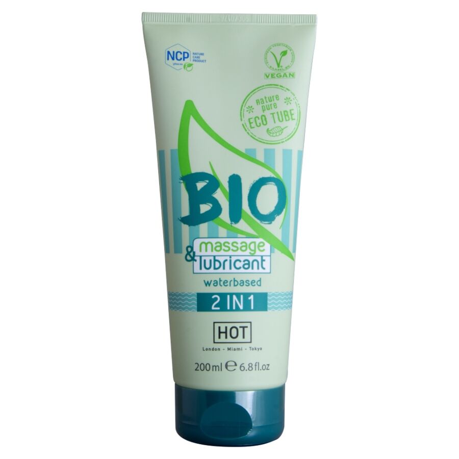 HOT - BIO MASSAGE ET LUBRIFIANT À BASE D'EAU 2 EN 1 200 ML