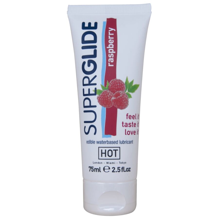 HOT - SUPERGLIDE LUBRIFIANT COMESTIBLE À BASE D'EAU FRAMBOISE 75 ML