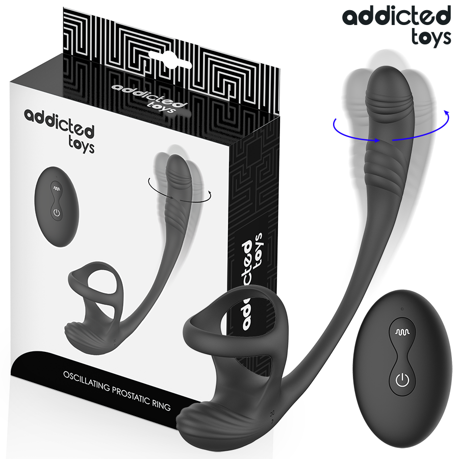 ADDICTED TOYS - PLUG ANAL AVEC VIBRATION, ONDULATION À 360° ET STIMULATEUR DE TESTICULES