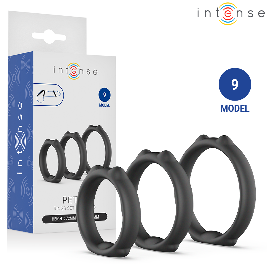 INTENSE - PETER ENSEMBLE DE 3 ANNEAUX PÉNIS MODÈLE 9