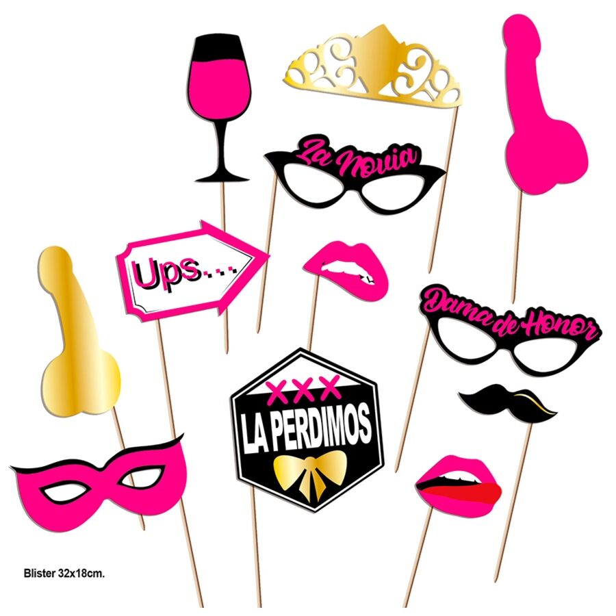 DIABLO PICANTE - PHOTOCALL PARTY SET MODÈLE 2 - 12 UNITÉS