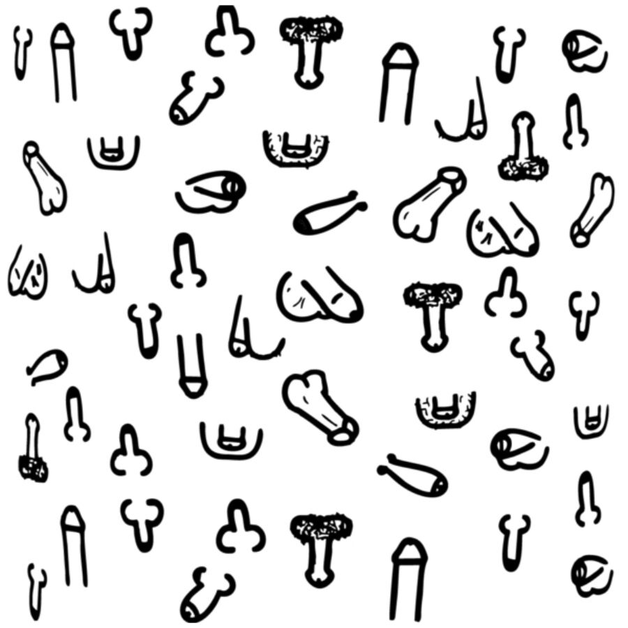 DIABLO PICANTE - SOUS-VERRES CARRÉS EN FORME DE PÉNIS 10 UNITÉS