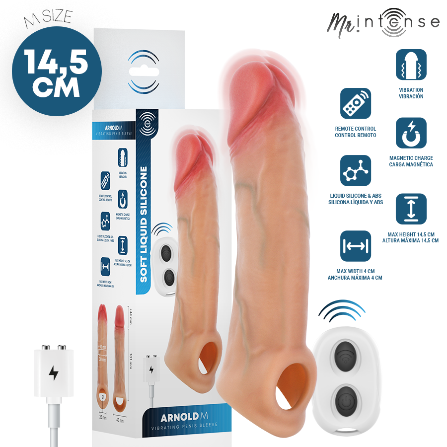 MR INTENSE - ARNOLD M MANCHON PÉNIS VIBRANT ULTRA-RÉALISTE 14,5 CM -Ø- 4 CM
