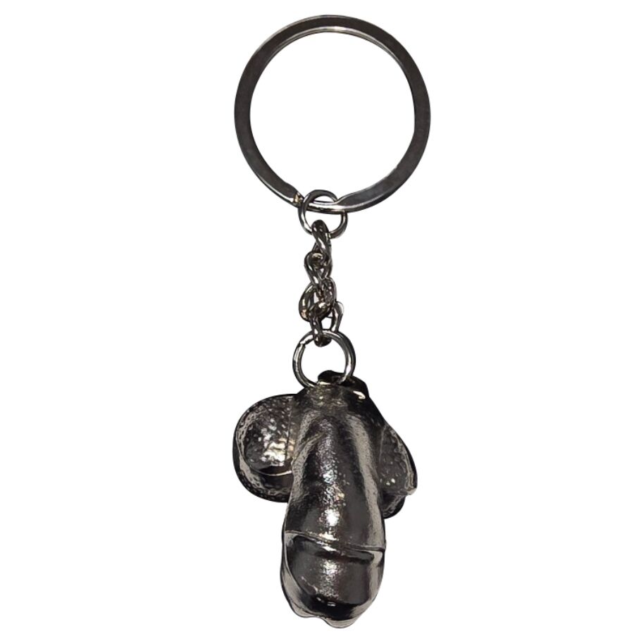 DIABLO PICANTE - PORTE-CLÉS EN MÉTAL ARGENTÉ PÉNIS RÉTRÉCI