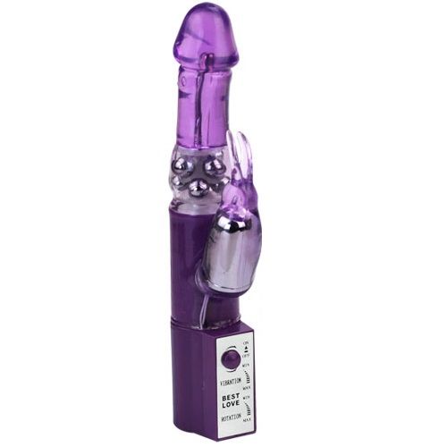 Vibromasseur Lapin Éblouissant avec Perles Rotatives - Hot Lady II