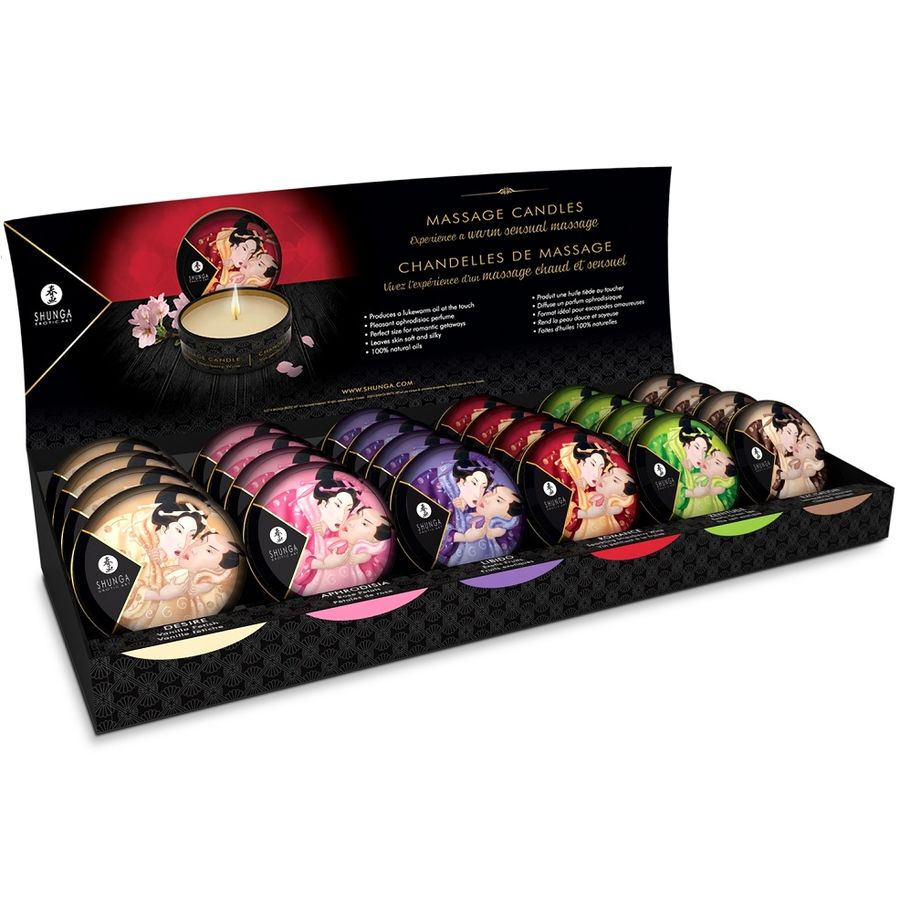 Bougies de Massage Shunga - Set Sensuel de 24 Unités pour Moments Intimes