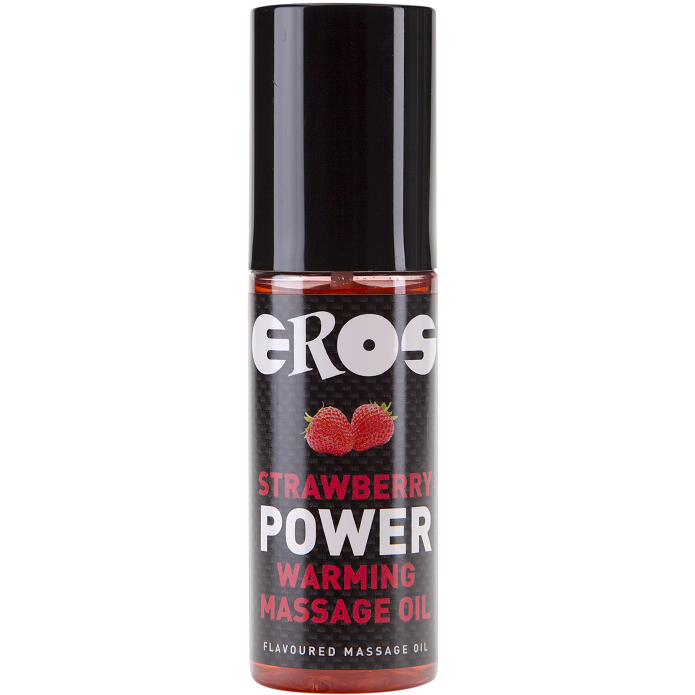 Huile de Massage Éros Strawberry Power - Douceur Comestible et Chaleur Intense