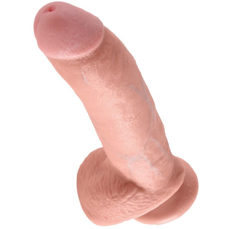 Gode Réaliste KING COCK 22.9 cm avec Boules et Ventouse Puissante