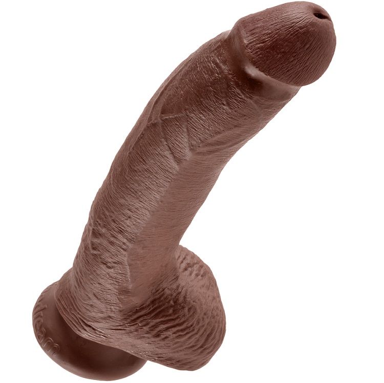 Gode réaliste KING COCK 22.9 cm marron avec ventouse pour plaisir intense