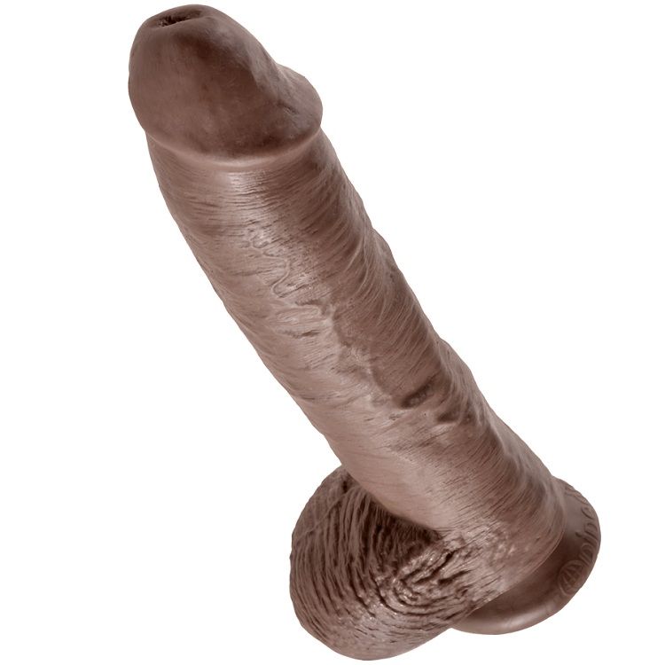 Gode réaliste marron 25.4 cm avec ventouse pour des sensations intenses