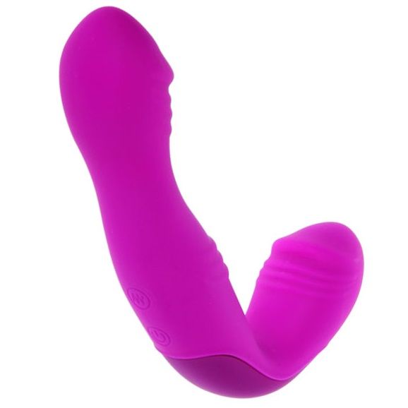 Harnais Angelo Lilas : Double Plaisir en Silicone Rechargeable