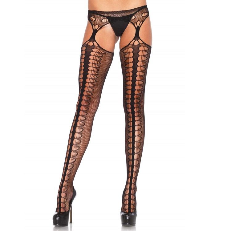 Collants Noir avec Jarretelles Élégantes - Style et Séduction Assurés