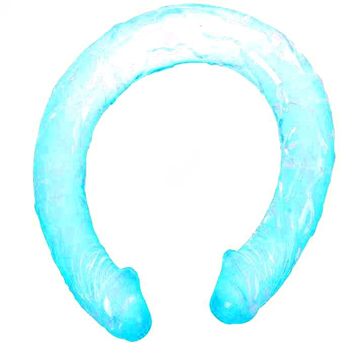 Double Dong Bleu en Gélatine 44,5 cm - Pour des Sensations Multiples