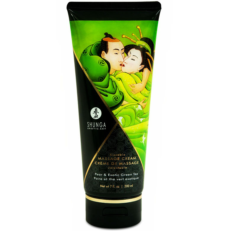 Crème de Massage Sensuelle Poire & Thé Vert - 200 ml pour des Moments Magiques