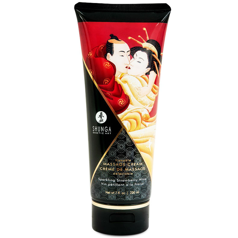 Crème de Massage Sensuelle Fraise et Cava - 200 ml pour un Moment Érotique