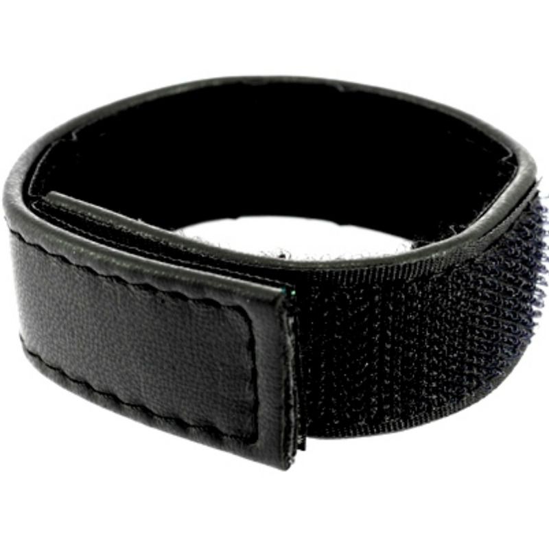 Sangle en Cuir Noir Réglable avec Velcro pour Pénis – Plaisir Extrême BDSM