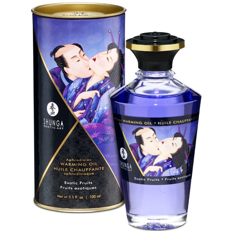 Huile de Massage Shunga Effet Chaleur Fruits Exotiques 100 ml