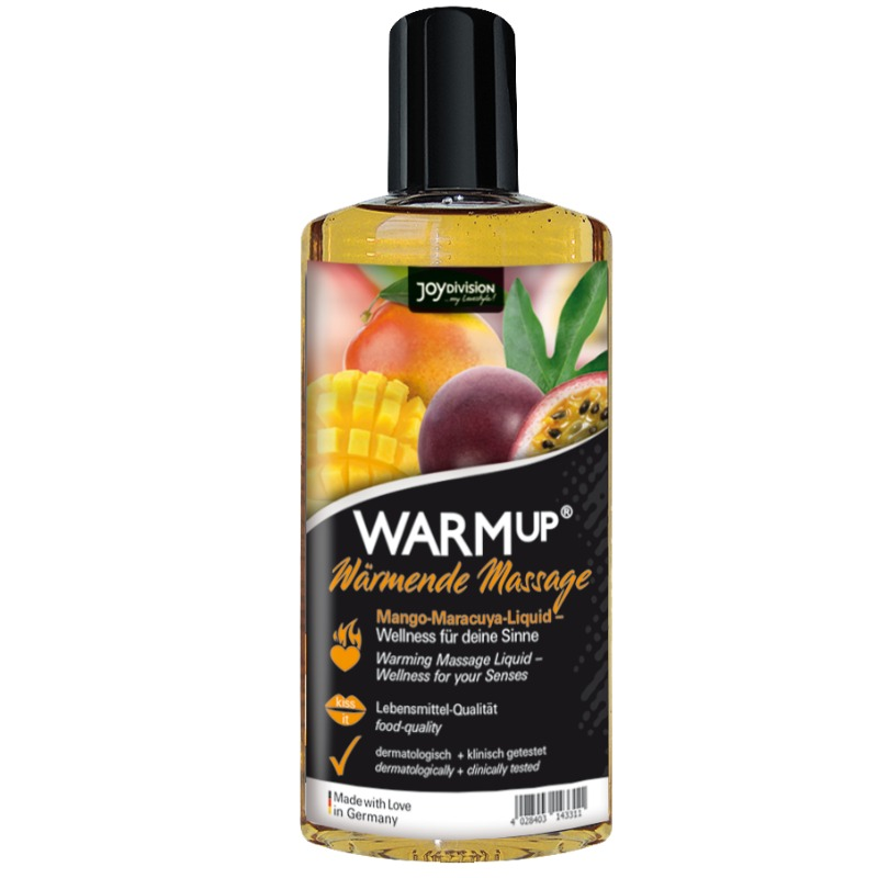 Huile de Massage Warmup Mangue & Maracujá – Sensations Gourmandes 150 ml