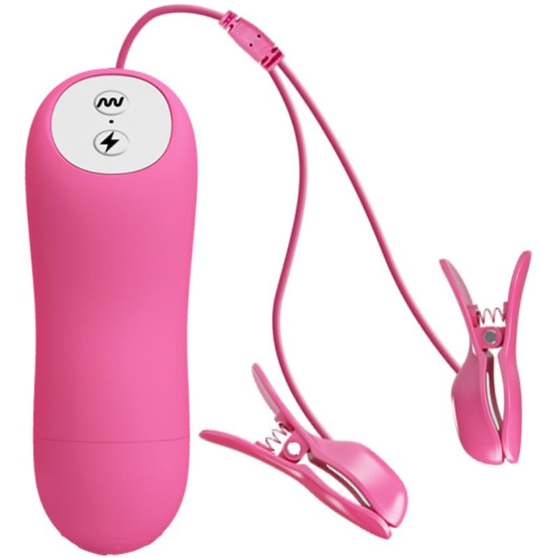 Pinces Vibrantes Romantiques BAILE : Stimulation Électro-Orgasmique Fuchsia