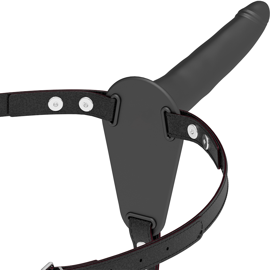 Harnais en Silicone Noir 15 cm - Pour un Jeu Sensuel et Confortable