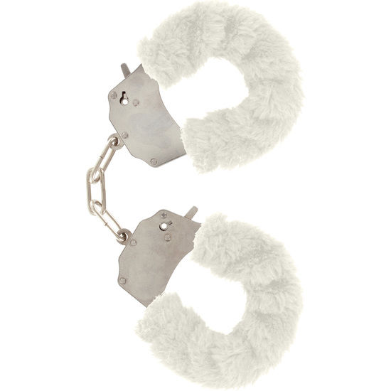 Manchettes Furry Fun Bondage Blanches - Douceur et Sécurité en Duo