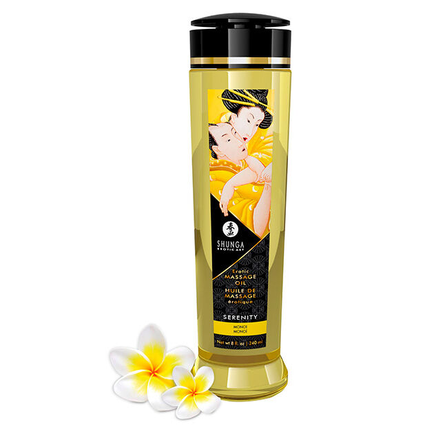SHUNGA - Huile de Massage Érotique Sérénité 240 ml pour une Sensation Aphrodisiaque