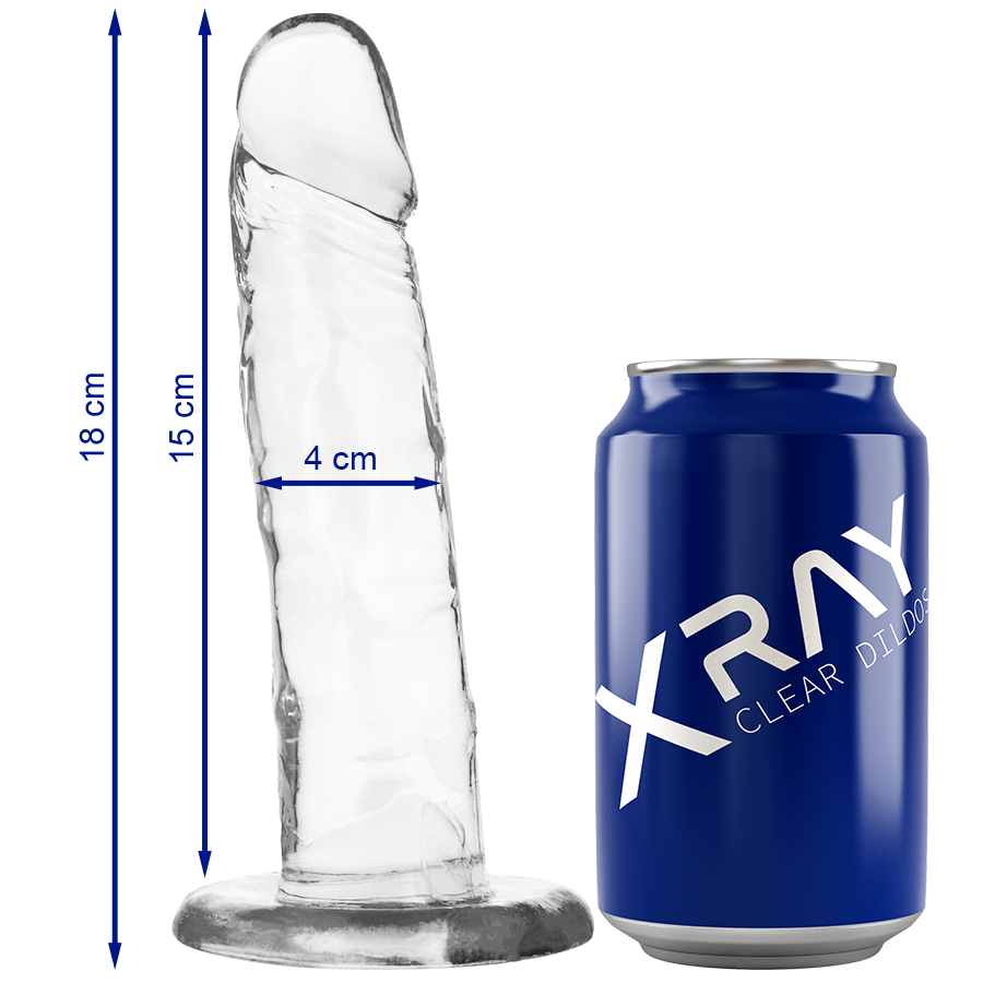 X Ray Clear - Pénis Transparent 18 cm pour Plaisir Réaliste