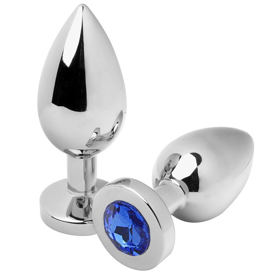 Plug Anal en Acier Bleu Diamant - Élégance et Plaisir à 7,62 cm