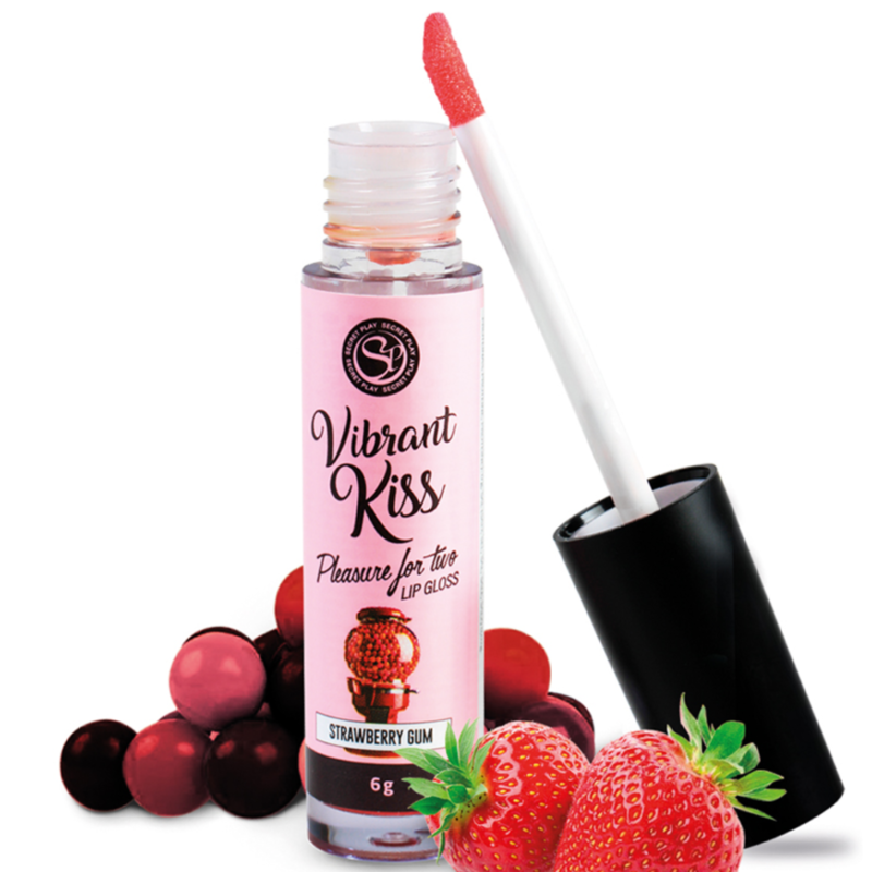 Gloss à Lèvres Vibrant Fraise Gomme - Plaisir Intense et Comestible