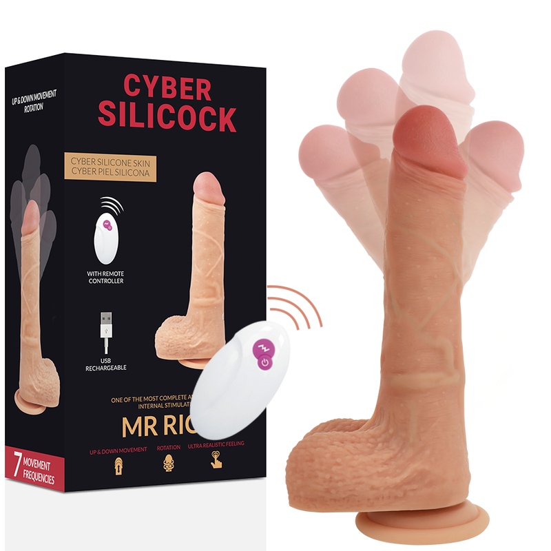 CYBER SILICOCK - Mr Rick, Vibromasseur Réaliste Télécommandé 20,9 cm
